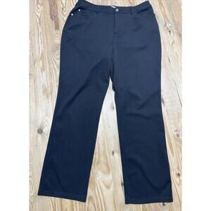 Croft & Barrow Straight Leg Stretch Pants, Women's (Black) 14 Average